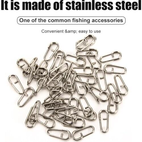 50pcs/Lot Stainless Steel Bent Head Oval Split Rings Lure Swivel Fishing Tackles Snap Pins Fishing Tackle Accessories