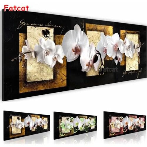 DIY Diamond Painting Orchid flower landscape Full Drill Square Round Diamond Embroidery 5D Cross Stitch Decoration Home PP206