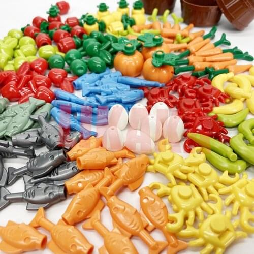 City Friends Accessories Parts Building Blocks Fruit Bread Food Banana Compatible City Blocks Bricks Toys for MOC DIY Kit