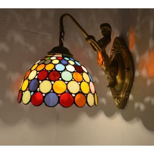 Colorful Tiffany Wall Lights Corner Lamp Indoor Lighting Fixture for Home Living Room Bar Industrial Mediterranean Mermaid Decor