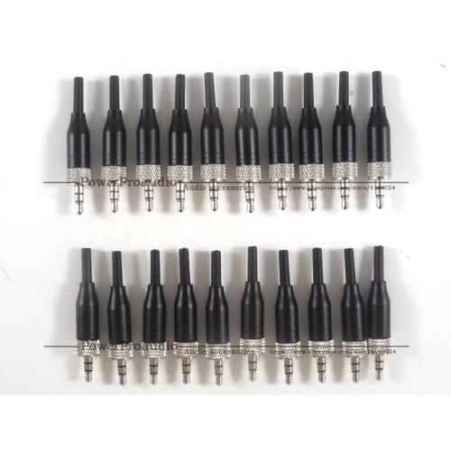 DIY 20pcs/lot Black 3.5 mm 1/8" Stereo Screw Audio Lock Connector for Sennheiser Sony Microphone Spare Plug Adapter