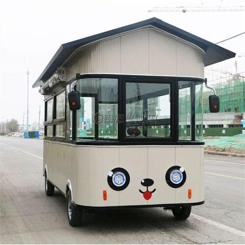 Electric Food Bus Shop On Wheels Kitchen Restaurant Grill Pizza Fast Food Truck for Sale Europe