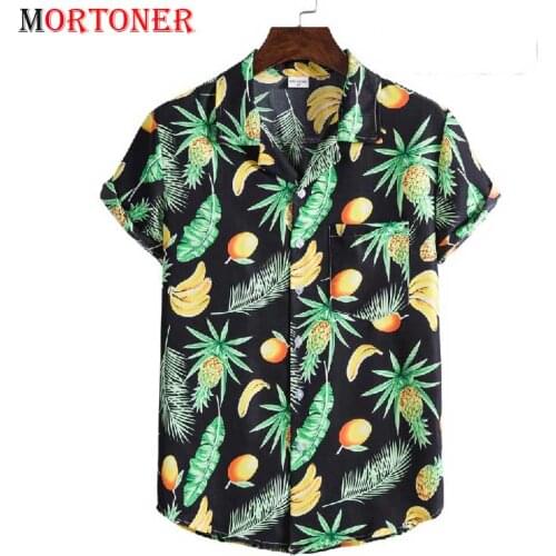 Fruit Banana Fashion Print Hawaiian Shirt for Men 2021 Summer Short Sleeve Beach Wear Casual Tropical Aloha Party Chemise Homme