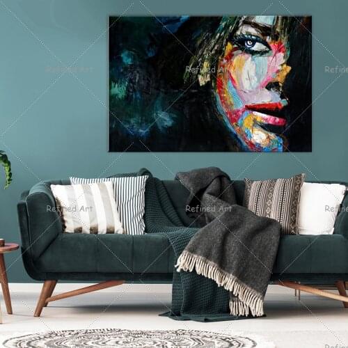 Oil Painting Handmade Hand Painted Wall Art Palette Knife Figure Portrait Home Decoration Decor Rolled Canvas No Frame