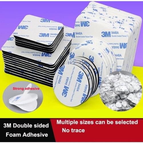 10-100pcs 3M Strong Pad Mounting Tape Double Sided Adhesive Acrylic Foam Tape Two Sides Mounting Sticky Tape Black Multiple Size