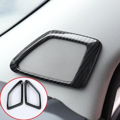 2pcs For Toyota Land Cruiser Prado FJ150 2010-2020 ABS Carbon fiber Front Door Speaker A-Pillar Cover Trim Car Styling
