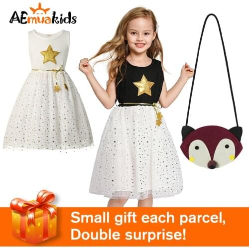 Fluffy baby dress Girls Sequins Tutu Dress Star Mesh Ball Gown Princess Costume Sleeveless Kids Birthday Party Dress ZL