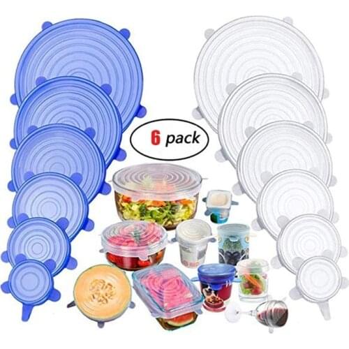 6 Pcs/set Silicone Fresh-keeping Fruit And Vegetable Cover Fo6 Pcs/od Sealing Cover Zero Waste Kitchen silicona para Accessories
