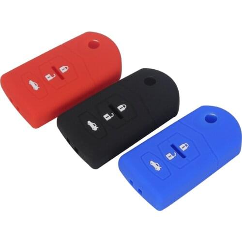 Kutery 10PCS Silicone Rubber Colorful Smart Remote Key Cover Case 3 BTN For Mazda 2 3 6 Demio 2007-2012 Protection Replacement