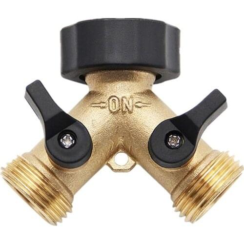 Brass Y-Shaped Hose Connector Threaded Ball Valve Diverter Agricultural Faucet Diverter 3/4 Connector Garden Tool