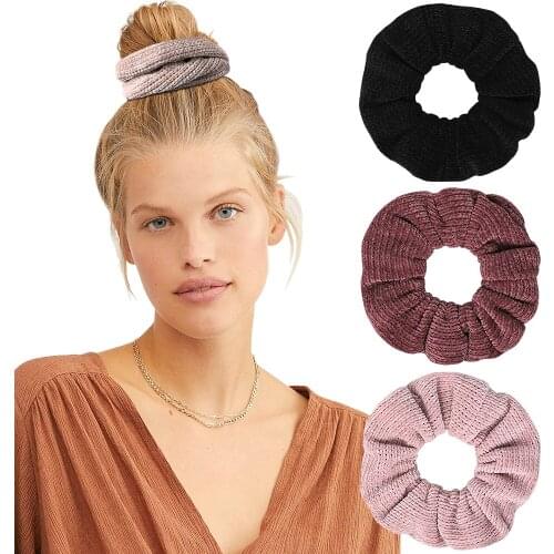Fashion Hair Scrunchies Bobble Solid Color Sports Elastic Dance Headband Rope Women Hair Band Ring Soft Scrunchie Ponytail 1029A