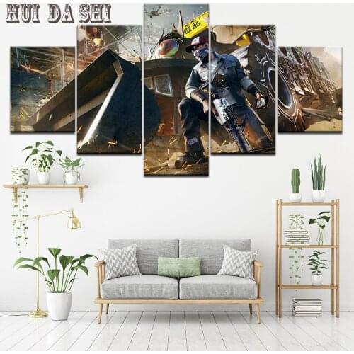 5 Plane Wall Art Canvas Painting Cuadros Decoracion Watch Dogs 2 Game Prints Poster Art Picture For Living Room Home Decor