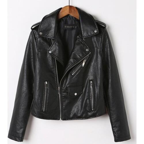 New ladies motorcycle leather jacket PU washed leather slim leather women jacket Korean version