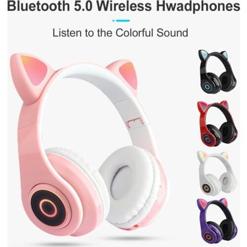 NEW B39 Cat Ears Headphones Bilateral Stereo Wireless Headset Headphone For Kids Girls Support Music Voice Control
