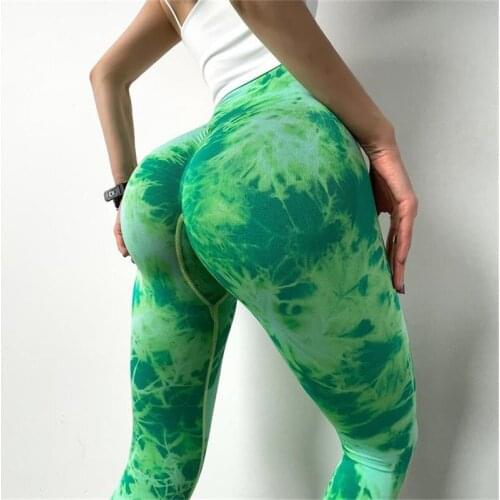 New Seamless Yoga Pants Sexy Leggings High Waist Tie Dye Printed Gym Sportswear Woman Hip Push UP Tights Workout Running Fitness