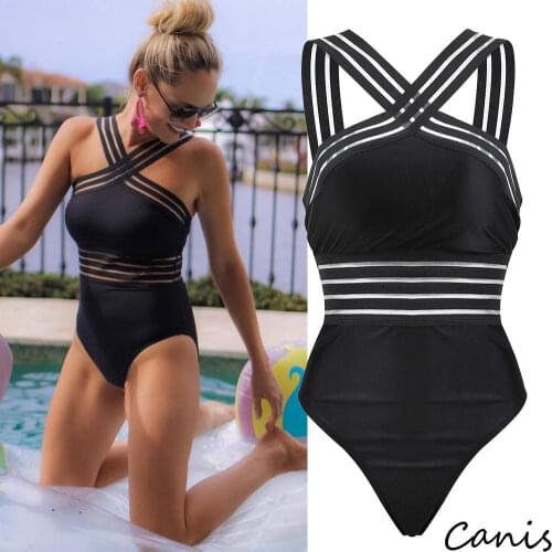 2019 New arrival soild sexy summer One Piece Bandage Push up Monokini Bikini Womens Swimwear Swimsuit bathing Suit
