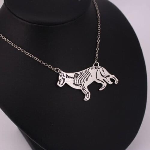 Hzew german shepherd skeleton pendant necklace dog necklaces veterinarian gift