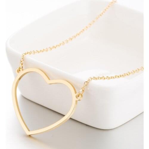 Heart necklaces women chain rose gold necklace pendant for women accessories stainless steel Couple necklace jewelry on the neck