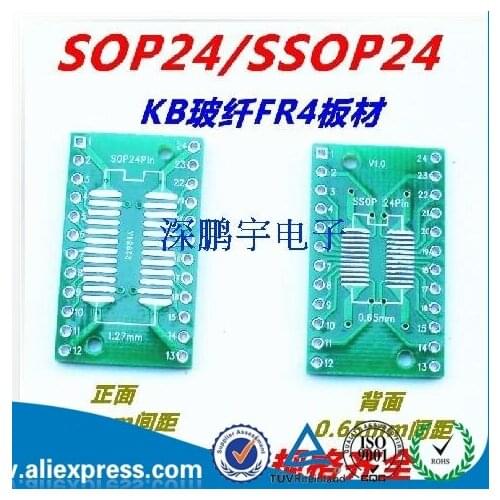 SOP24 adapter board SSOP24 TSSOP24 patch to DIP DIP 0.65 / 1.27mm adapter board