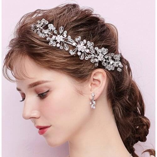 Shiny Crystal Headband Princess Style Bridal Hair Accessories Wedding Maid of Honor Ornament Stage show Headdress for women