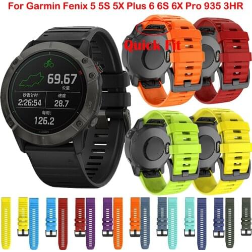 26 22 20MM Silicone Quick Release Watchband Strap For Garmin Fenix 6X 6 6S Pro Smartwatch Easyfit Wrist Band Fenix5X 5 5S Correa