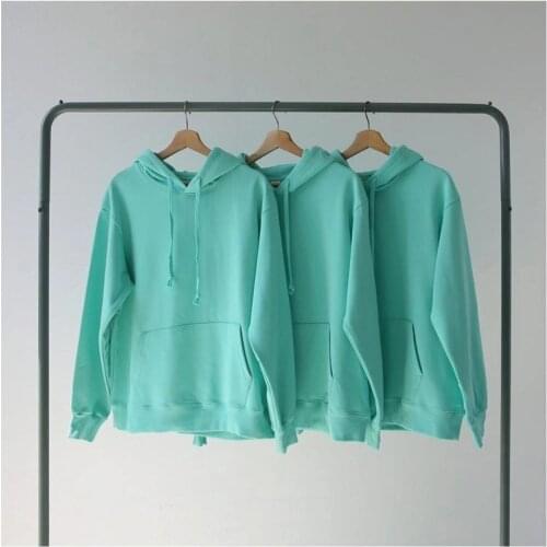 Hooded Neck Blue Pullover Hoodie Outwear Autumn Loose Plus Size 3XL Hooded Harajuku BF Unisex Jacket Women