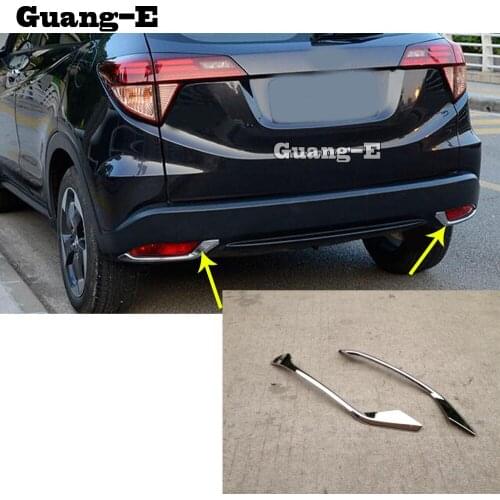 Car styling rear back fog light lamp frame stick ABS Chrome cover trim hood panel frame 2pcs For Honda HRV HR-V Vezel 2019 2020