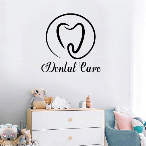 Dental Teeth Wall Decal Dentist Medical Decor Ideas Bathroom Interior Removable Wall Art Vinyl Sticker ov415