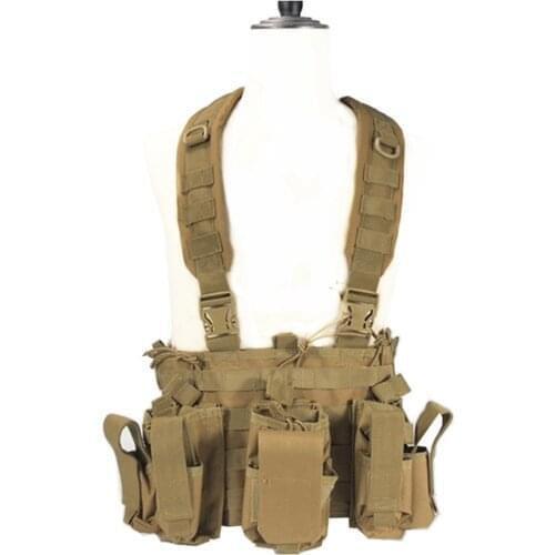 Tactical Chest Rig Bag Radio Harness Front Pouch Holster Military Vest Rig Bag Adjustable Functional Two Way Radio Waist Pouch