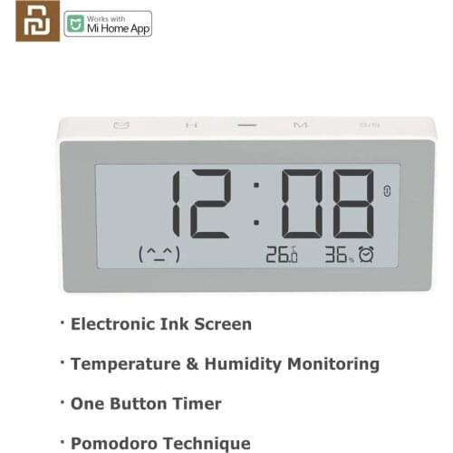 Xiaomi Youpin BT4.0 Smart Electric Digital Clock Hygrometer Thermometer E-ink Temperature Measuring Tools Works With Smart App