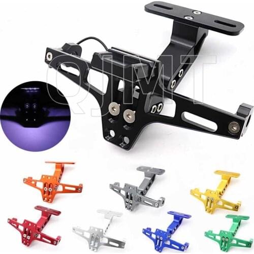 Universal CNC Motorcycle Adjustable Angle Aluminum License Number Plate Frame Holder Bracket