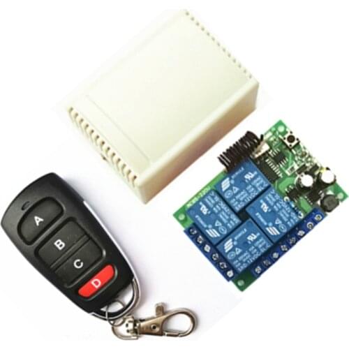 433Mhz Universal Wireless Remote Control Switch AC 85V ~ 250V 220V 4 Channel Relay Receiver Module and RF Control