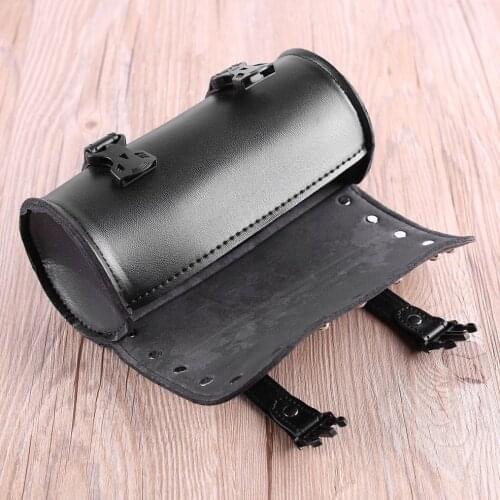 Universal Motorcycle PU Leather with Plastic buckles Tool Bag Luggage Saddlebag Roll Barrel Multi-functional Storage Bag