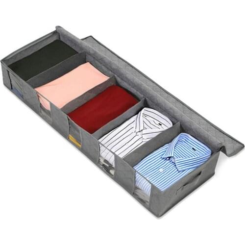 Non-woven Bed Storage Box Family Save Space Organizador Bed Under Closet Storage Box Folding quilt storage bag For Cloth Bedroom
