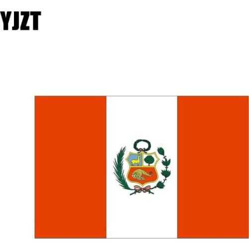 YJZT 13.7CM*9CM Motorcycle Personality PERU Flag Car Sticker PVC Decal Car Accessories 6-0453
