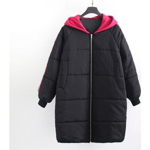 Fat Cotton Women 2019 Autumn Winter New Parkers Loose Long Section Plus Fertilizer Thick Cotton Jacket Winter Jacket Cotton Coat
