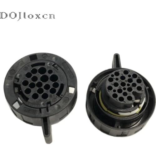 1/2/5 Sets 16 Pin Kostal Automotive Plastic Female Circular Wiring Plug Black Connector Without Pins 420973716 Free Shipping