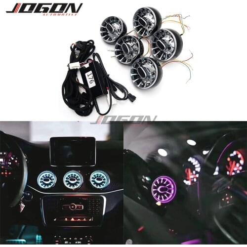 12 Color For Mercedes Benz A Class W176 2013 - 2018 AC Conditioner Air Vent Outlet Turbo Trim Atmosphere Ambient Light Lamp