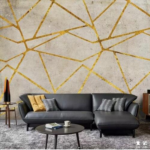 3D Wall Mural Wallpaper Modern Abstract Geometric Golden Lines Wall Cloth Living Room Wall Home Decor Fresco Papel De Parede 3D