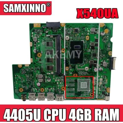 Akemy X540UV REV 2.0 Laptop Motherboard For Asus X540UB X540UBR X540UA X540UAR MainBoard Tested W/ 4405U 2.1GHz CPU 4GB RAM