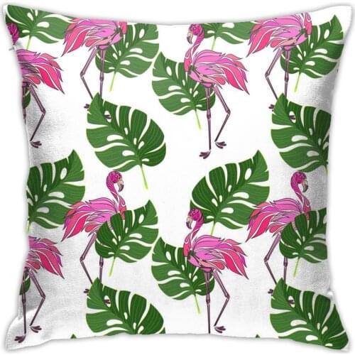 Anime Pillow flamingos Home Cushion covers Cotton White pillow cover flamingos Sofa bed Nordic decorative pillow case 45x45cm