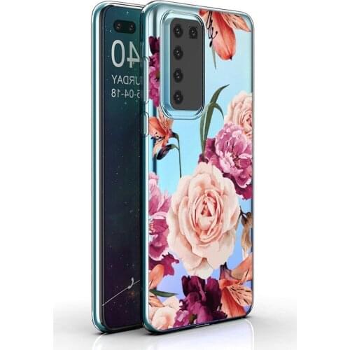 Painted Flowers Case for Huawei P40 Lite E P30 Pro P10 P9 P8 P Smart 2020 Cover Clear Soft Silicon Back Phone Protective Shell