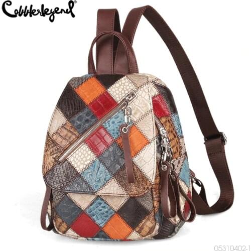 Cobbler Legend 2021 New Fashion Retro Ladies Backpack Leather Shoulder Bag Women School Bag Girl Casual Hand Backpack Bag