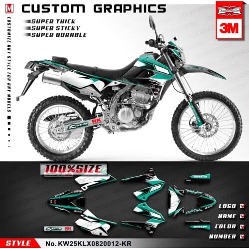 KUNGFU GRAPHICS Personalised Decals Stickers Off-road Décor for KLX 250 S D-Tracker X Final Edition 2008 2009 2010 2011 to 2020