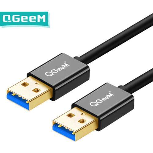 QGeeM USB 3.0 cable Super Speed USB 3.0 2.0 Male to Male USB Extension Cable for Radiator Hard Disk USB 3.0 Data Cable Extender