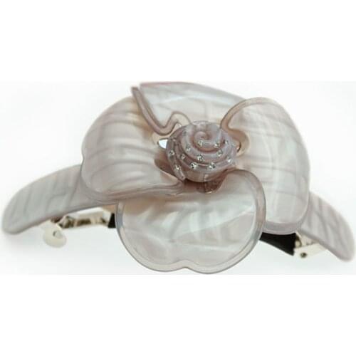 Fancy Camellia Flower Hair Clip - Cellulose Acetate Hair Jewelry Ornament - New French Design Hair Barrette for Women Lady Tiara