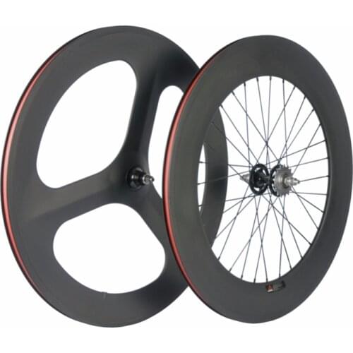 Superteam 700C carbon wheelset Fixed wheels 3Spokes Matte Finsh