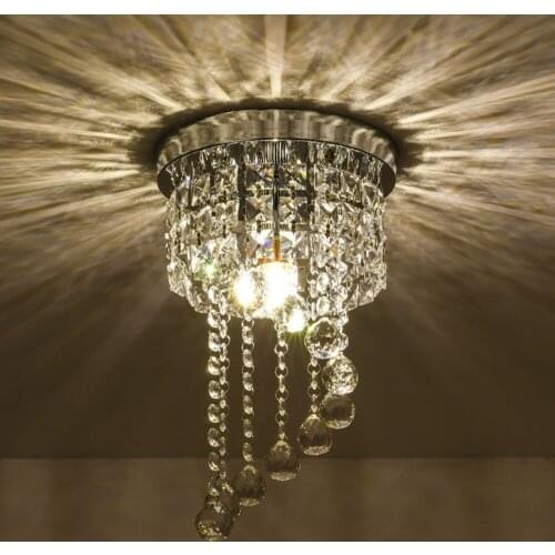 Kingneed Cystal Chandelier Lighting Flush Mount Ceiling Bulb 1 X E12 for Hallway Dining Room Bedroom Bathroom Kitchen Bar