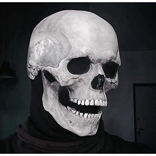 Full Head Skull Mask Moving Jaw Helmet Skull Mask Call Service Mask Ghost Face Mask for Cosplay Party Big Surprise Gift