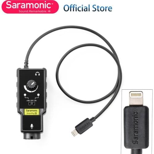 New Saramonic SmartRig Di XLR Microphone & 6.3mm Guitar Interface with IOS MFi Certified Lightning Input for iPhone X 8 7 7s